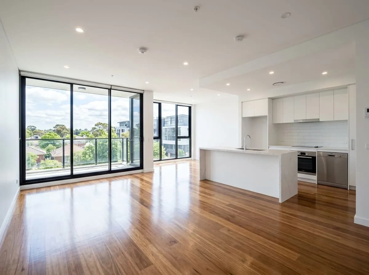 Pristine clean vacant rental apartment prepared for final end of lease inspection